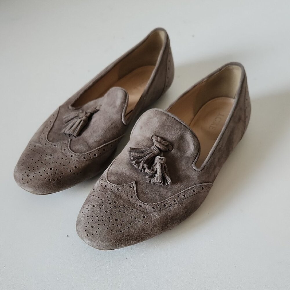 J. Crew Brown Suede Tassel Loafers